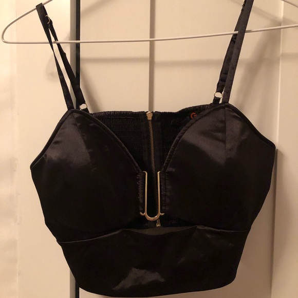 G by Guess Tops - Black G by Guess U Ring Cropped Tank Top